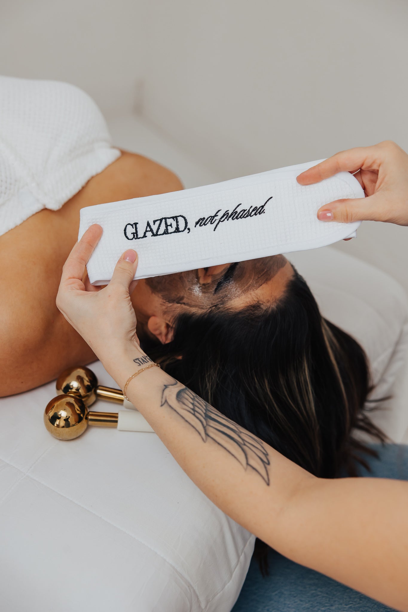 “GLAZED, NOT PHASED.” WAFFLE HEAD WRAP