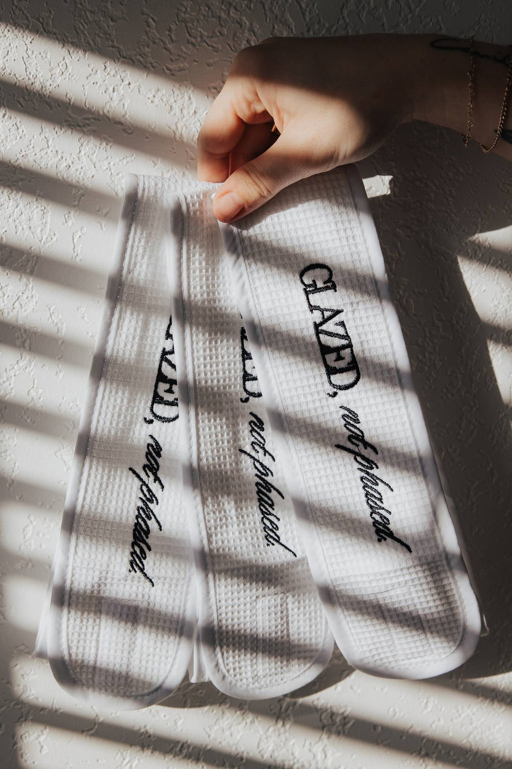 “GLAZED, NOT PHASED.” WAFFLE HEAD WRAP