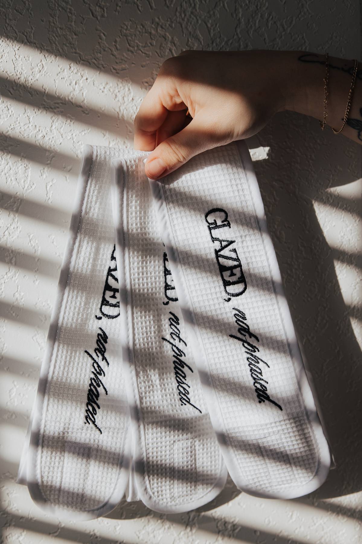 “GLAZED, NOT PHASED.” WAFFLE HEAD WRAP