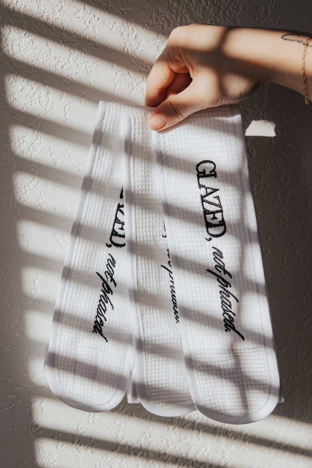 “GLAZED, NOT PHASED.” WAFFLE HEAD WRAP